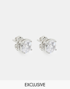 Серьги-гвоздики с камнями Reclaimed Vintage - Серебряный