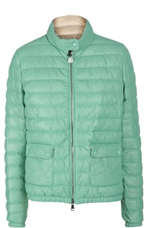 Пуховик кожаный Moncler