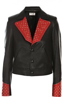 Жакет кожаный Saint Laurent