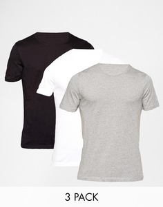 3 классические футболки с круглым вырезом Hugo Boss - Мульти