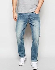 Умеренно выбеленные прямые джинсы ASOS - Синий