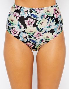 Плавки-бикини с завышенной талией и принтом эксклюзивно для ASOS FULLER BUST - Цветочный