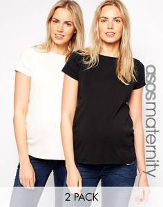 Комплект из 2 футболок с овальным вырезом ASOS Maternity