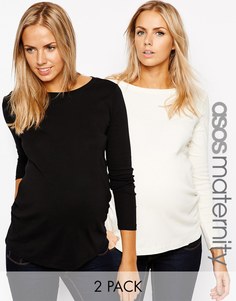 2 лонгслива с круглым вырезом ASOS Maternity
