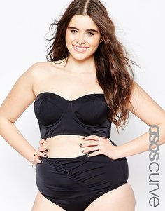 Бикини топ-бандо ASOS CURVE Выбирай и комбинируй - Черный