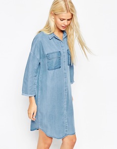 Свободное джинсовое платье-рубашка ASOS - Синий
