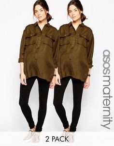 Комплект из 2 пар длинных мягких леггинсов для беременных ASOS Maternity,