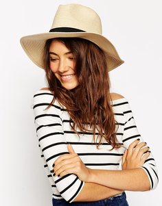 Соломенная шляпа-федора ASOS - Естественный
