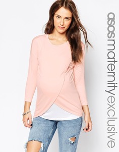 Топ для кормления с запахом и рукавами 3/4 ASOS Maternity