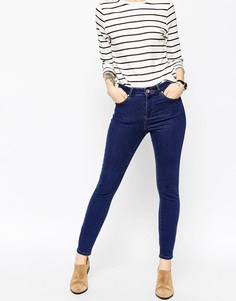 Синие укороченные джинсы скинни ASOS Ridley - Синий