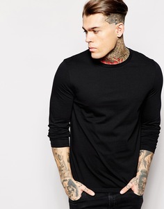 Лонгслив с круглым вырезом ASOS - Черный