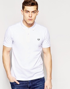 Зауженное однотонное поло Fred Perry - Белый