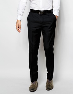 Брюки слим из 100% шерсти ASOS - Черный