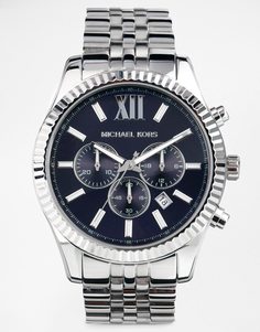 Серебристые часы с хронографом Michael Kors MK8280 Lexington - Серебряный