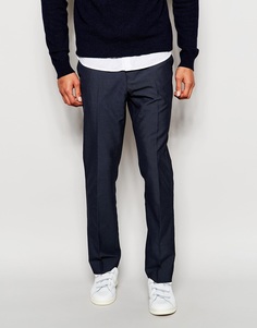 Синие строгие брюки узкого кроя ASOS - Синий