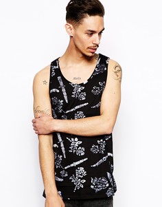 Майка с батиковым принтом KR3W - Черный