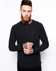 Облегающий лонгслив хенли из вафельного трикотажа Levi's - Jet black Levi's®