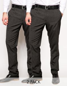 2 пары базовых строгих брюк слим ASOS -