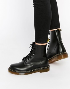 Классические ботинки с 8 парами люверсов Dr Martens Smooth 1460 - Черный