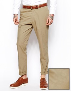 Узкие поплиновые брюки ASOS - Stone