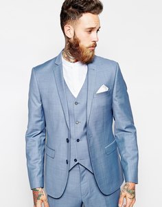 Синий пиджак кроя слим ASOS - Синий