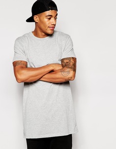 Ультрадлинная расклешенная футболка ASOS - Серый меланж