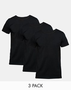 Набор из 3 классических эластичных футболок с круглым вырезом Tommy Hilfiger - Черный