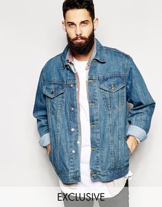 Джинсовая оversize-куртка Reclaimed Vintage - Синий