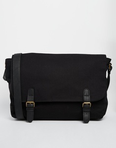 Черный портфель с контрастными ремешками ASOS - Черный