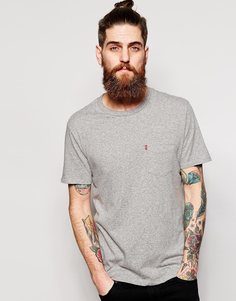 Серая меланжевая футболка с карманом Levi's Sunset - Умеренный серый вереск Levi's®