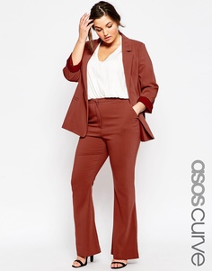 Расклешенные брюки ASOS CURVE Premium - Красно-бурый