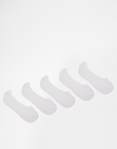 Набор из 5 пар белых носков-невидимок ASOS -