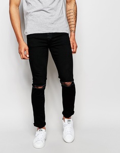 Черные потертые джинсы скинни Dr Denim Snap - Черный