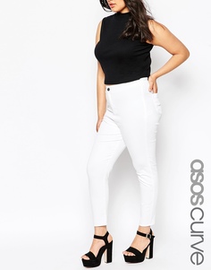 Белые укороченные джеггинсы с завышенной талией ASOS CURVE Rivington - Белый