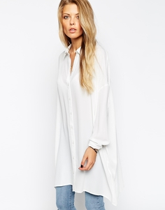 Длинная оversize-блузка ASOS - Кремовый