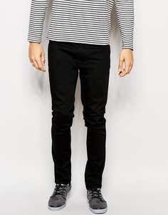 Черные суженные книзу джинсы слим Nudie Jeans Lean Dean - Dry cold black