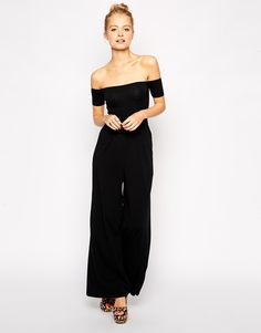 Комбинезон с широкими штанинами ASOS - Черный