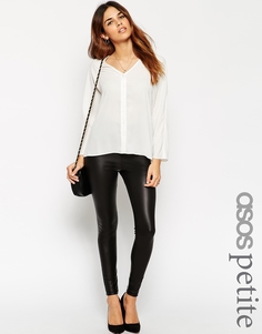 Леггинсы из кожзаменителя ASOS PETITE - Черный