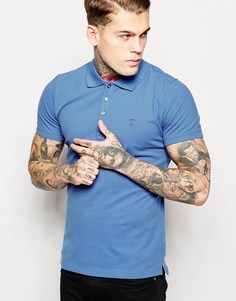 Поло из ткани пике с логотипом Diesel T‑Yahei - Умеренный синий
