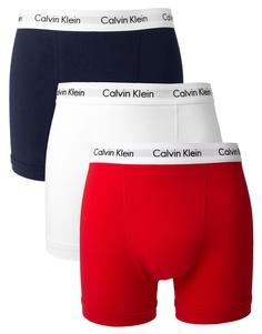 3 пары эластичных хлопковых боксеров‑брифов Calvin Klein - Мульти