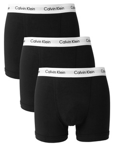 3 пары эластичных хлопковых боксеров‑брифов Calvin Klein - Черный
