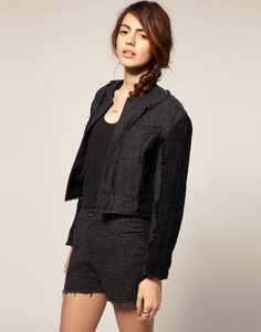 Укороченная куртка с шерстяными вставками Blaak для ASOS - Серый