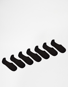 7 пар черных носков‑подследников ASOS -