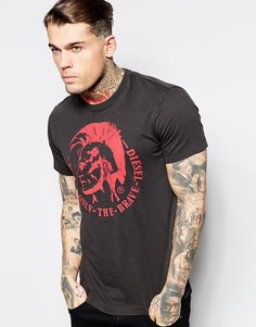 Футболка с логотипом-ирокезом Diesel T-Ulysse - Черный