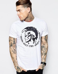 Футболка с логотипом-ирокезом Diesel T-Ulysse - Белый