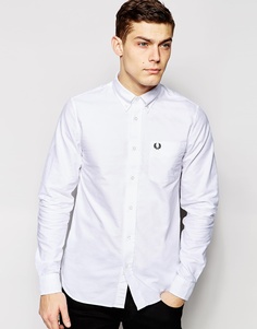 Белая оксфордская рубашка зауженного кроя Fred Perry - Белый