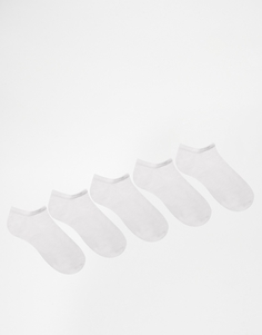 5 пар белых спортивных носков ASOS -