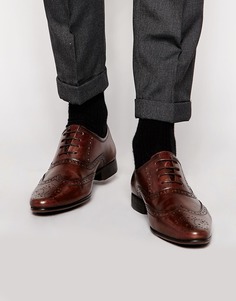 Оксфордские туфли-броги из натуральной кожи ASOS - Коричневый