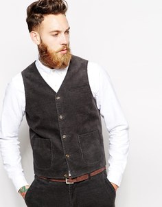 Вельветовый жилет узкого кроя ASOS - Серый