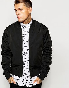 Черная куртка-пилот с молнией на рукавах ASOS - Черный
